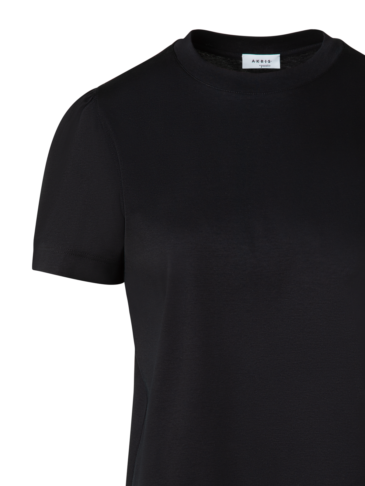 Designer Puff Sleeves T-Shirt in Cotton Jersey - black
