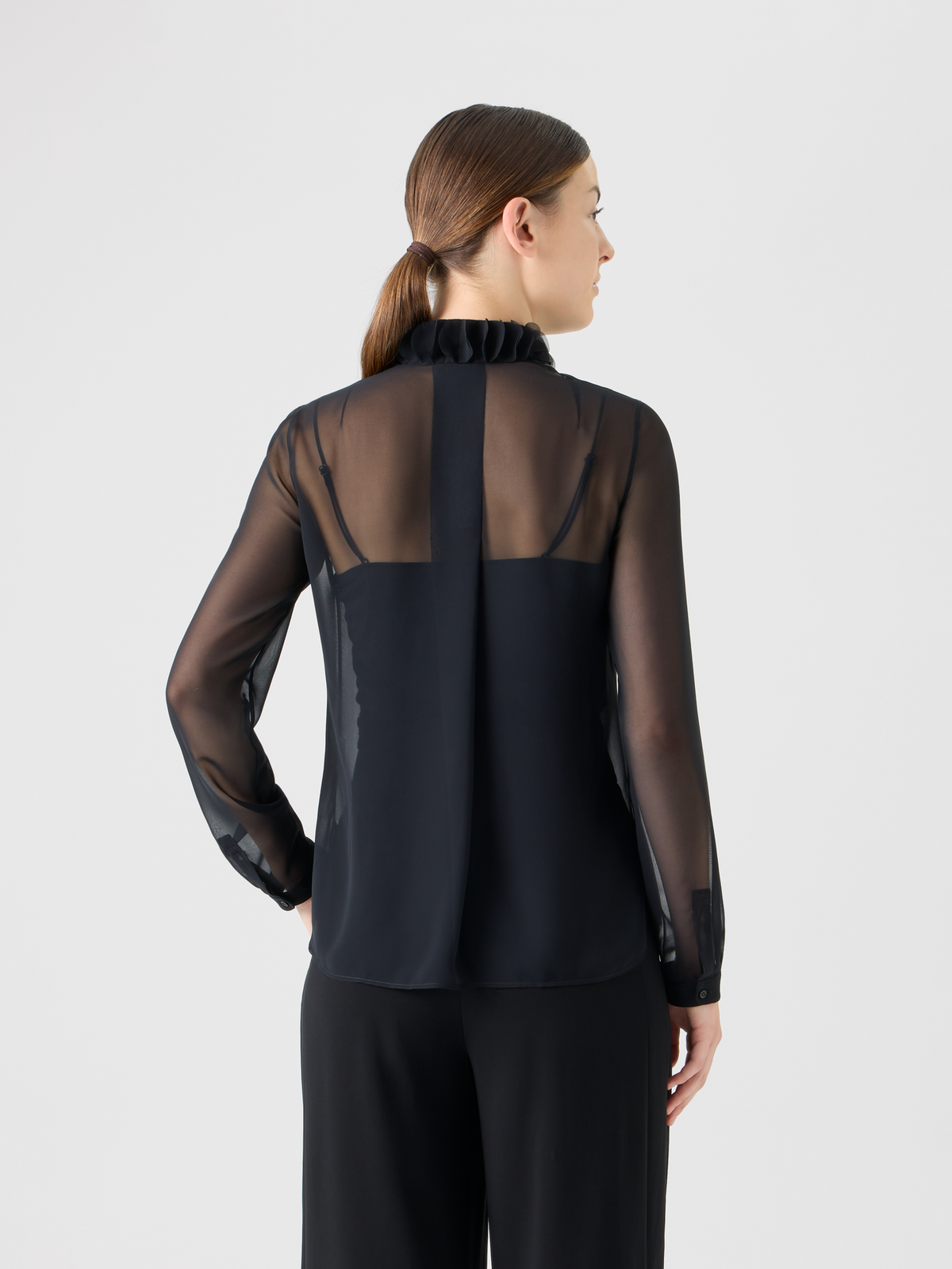 Designer Georgette Blouse with 3D Dots Embellishment - black #editorial