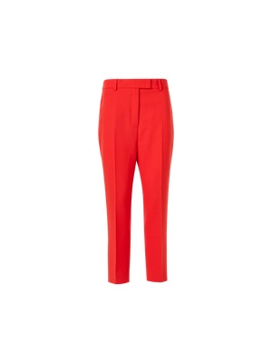 Designer Flavi Slim Capri Pants in Wool Double-Face - red