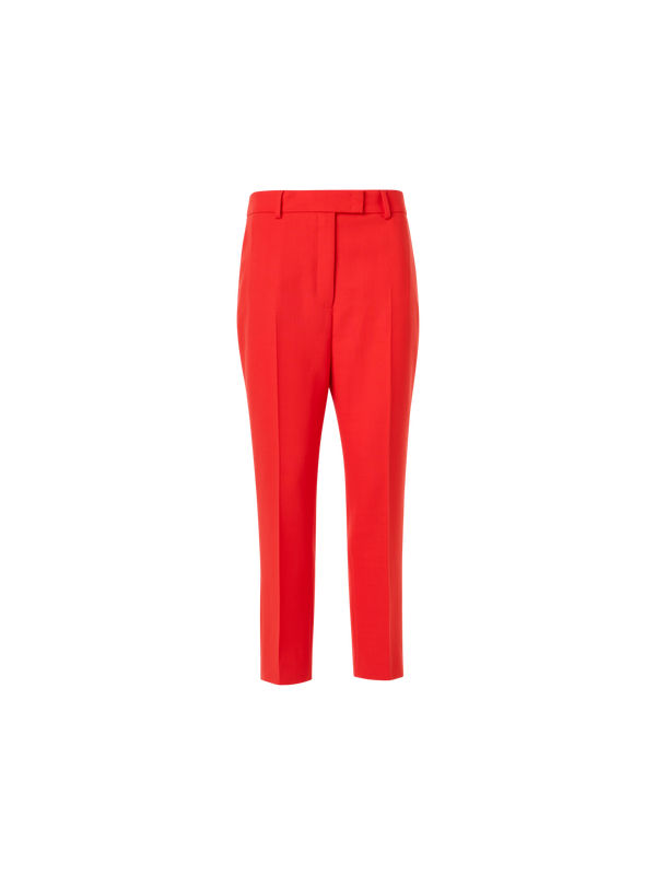 Designer Flavi Slim Capri Pants in Wool Double-Face - red