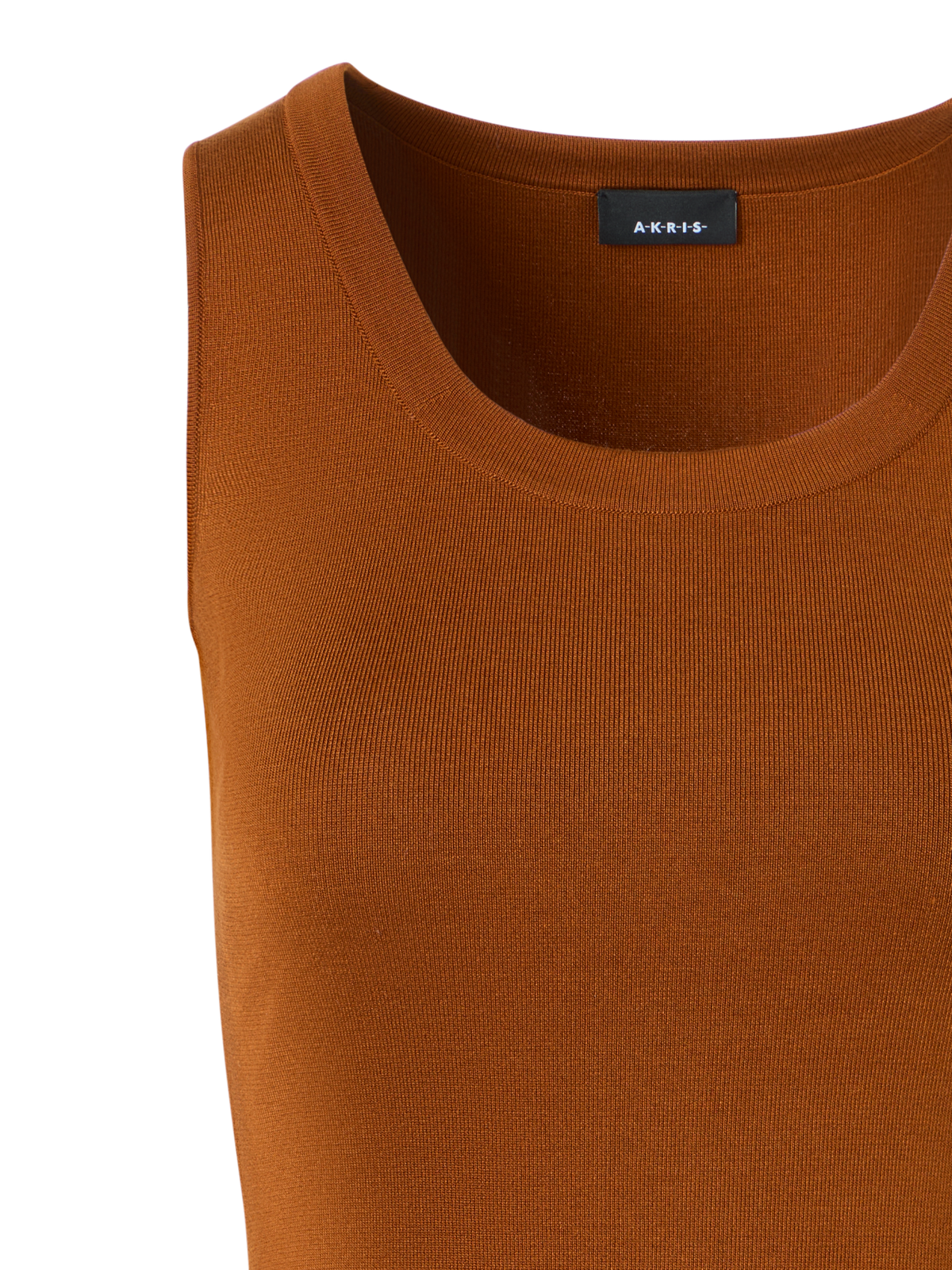 Designer Knit Tank Top in Silk Stretch - neutral - brown