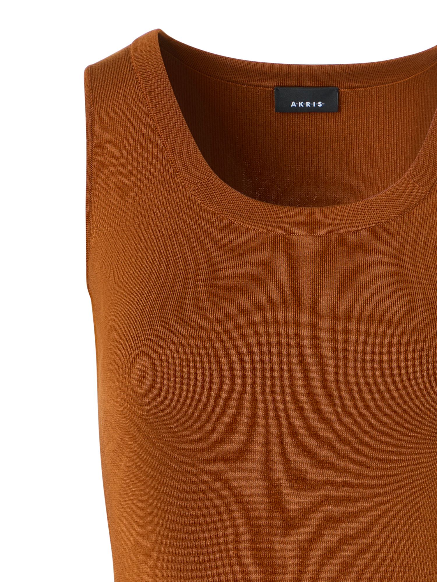 Designer Knit Tank Top in Silk Stretch - neutral - brown