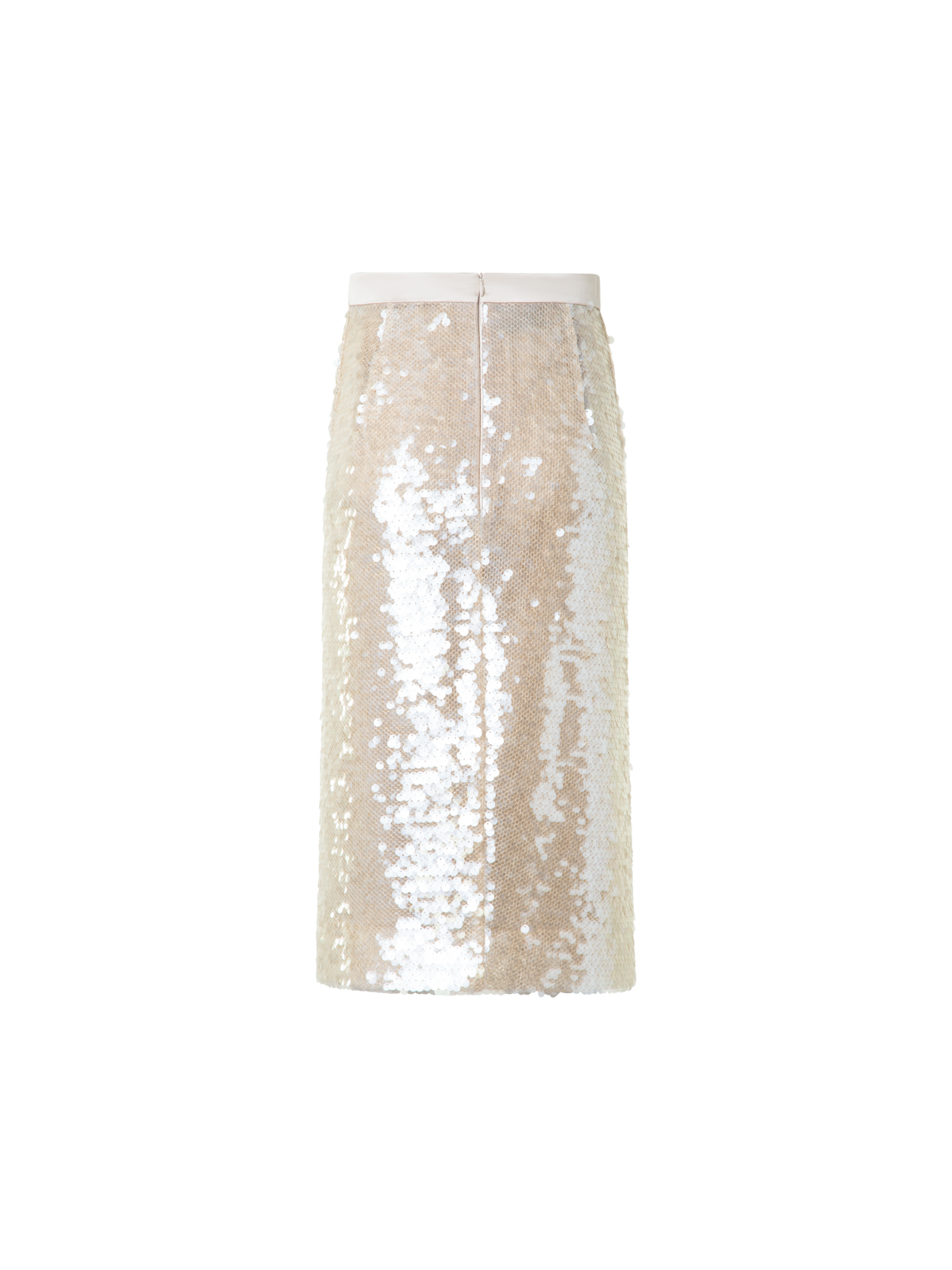 Designer Pencil Skirt in Allover Sequins - neutral - grey - beige