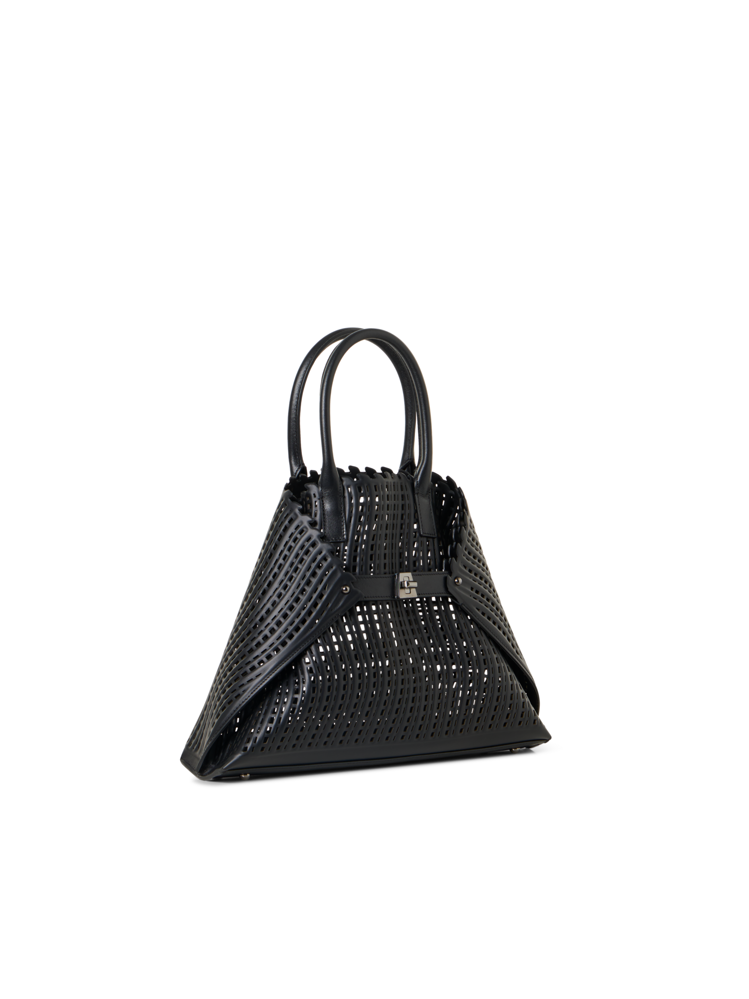 Designer Ai Small Top Handle Tote Bag - black