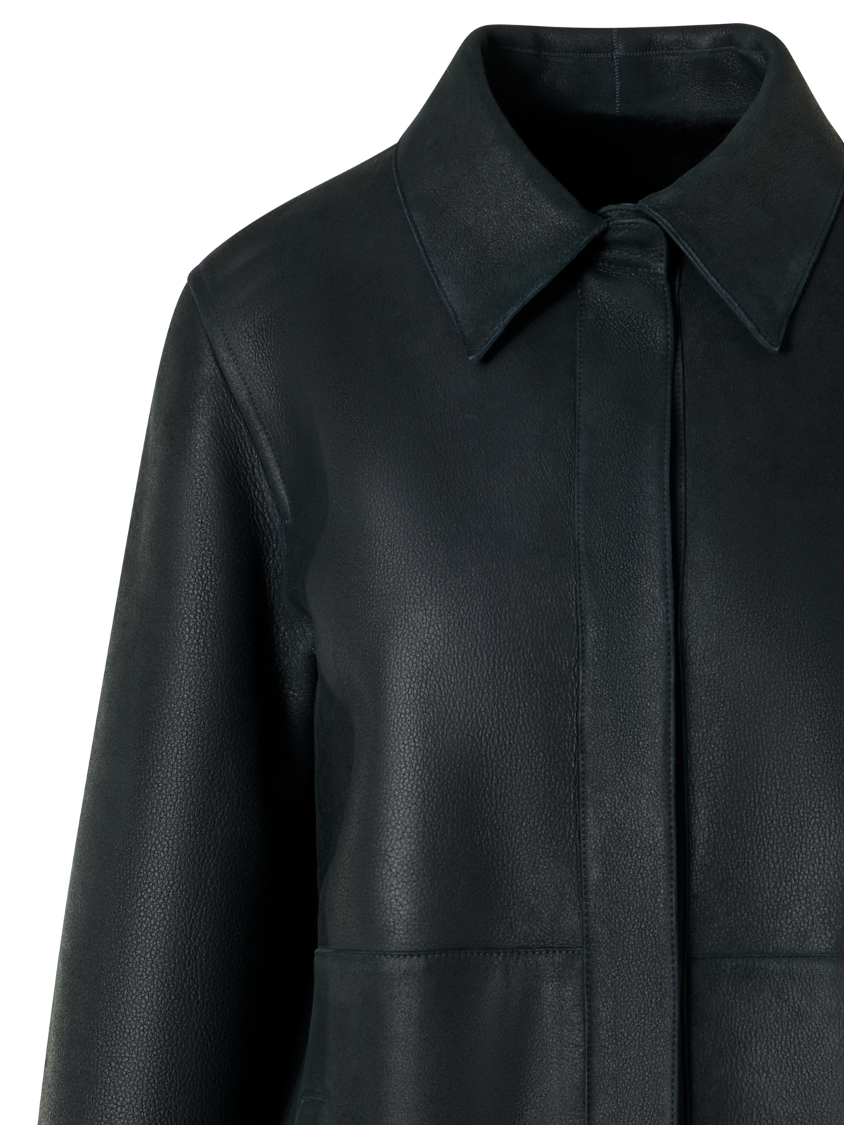 Designer Reversible Merinillo Lambskin Shirt Jacket - black - green