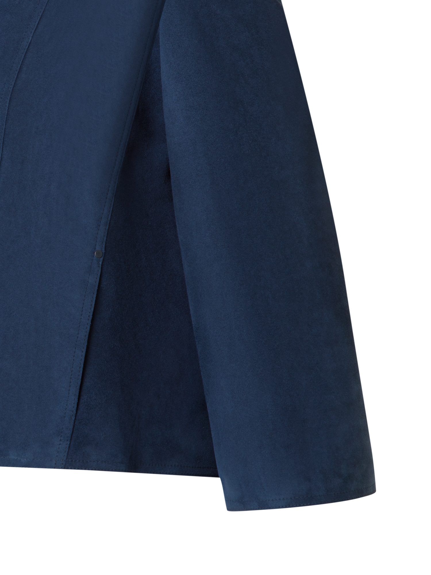 Designer Goat Suede V-Neck Short Jacket - neutral - navy - blue