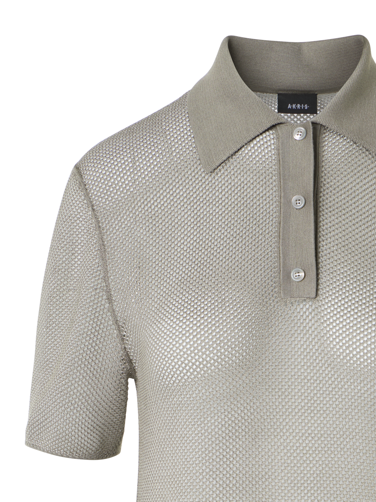 Designer Relaxed Fit Two Tone Grid Silk Polo Sweater - neutral - beige