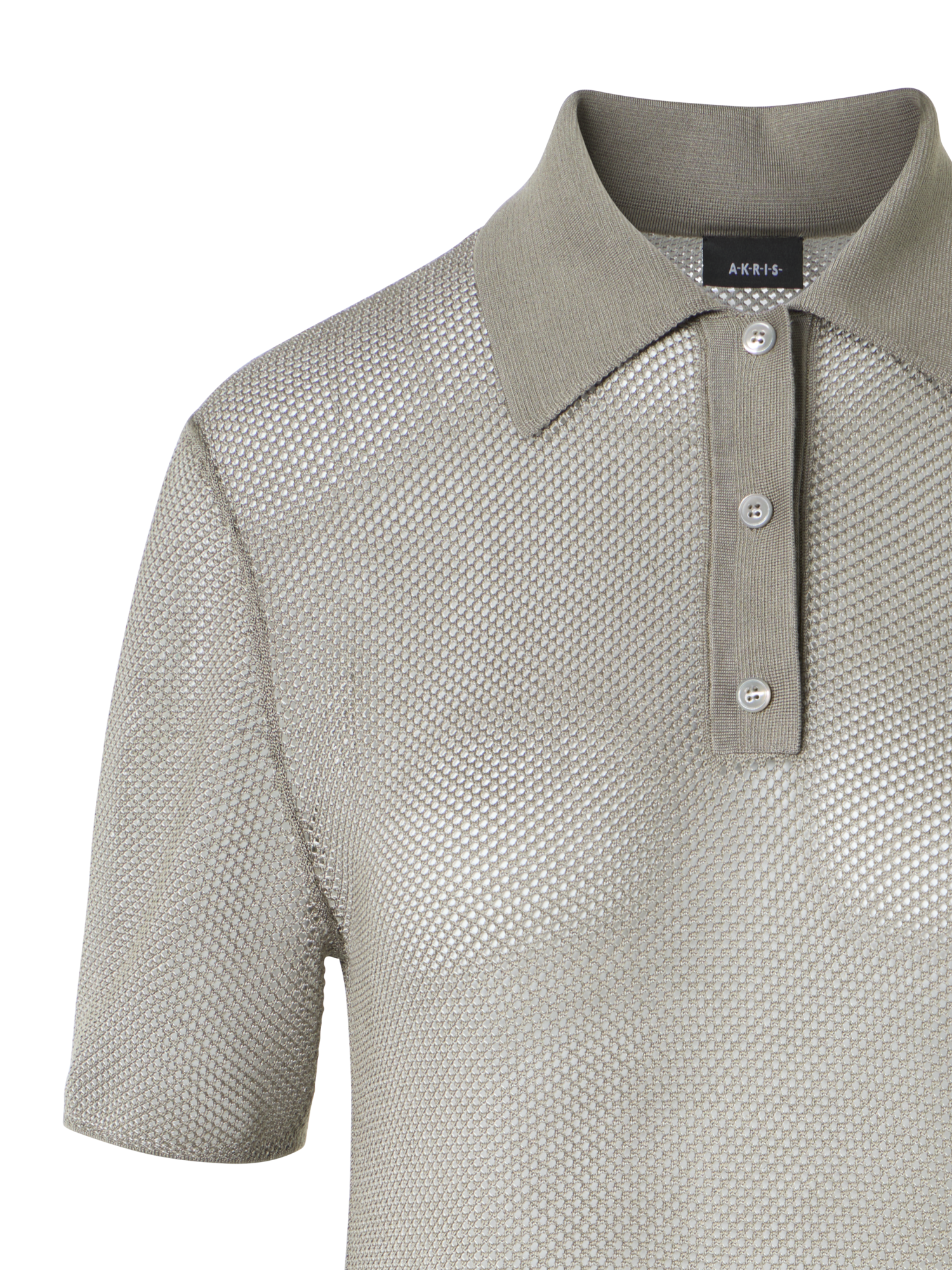Designer Relaxed Fit Two Tone Grid Silk Polo Sweater - neutral - beige