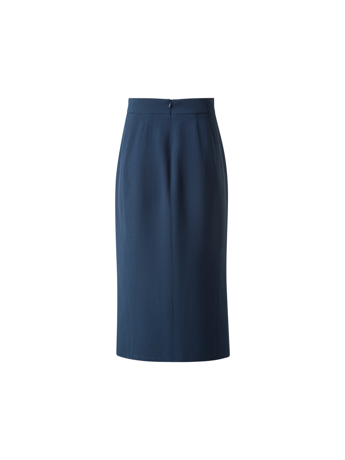 Designer Pencil Skirt in Cotton Silk Double-Face - blue