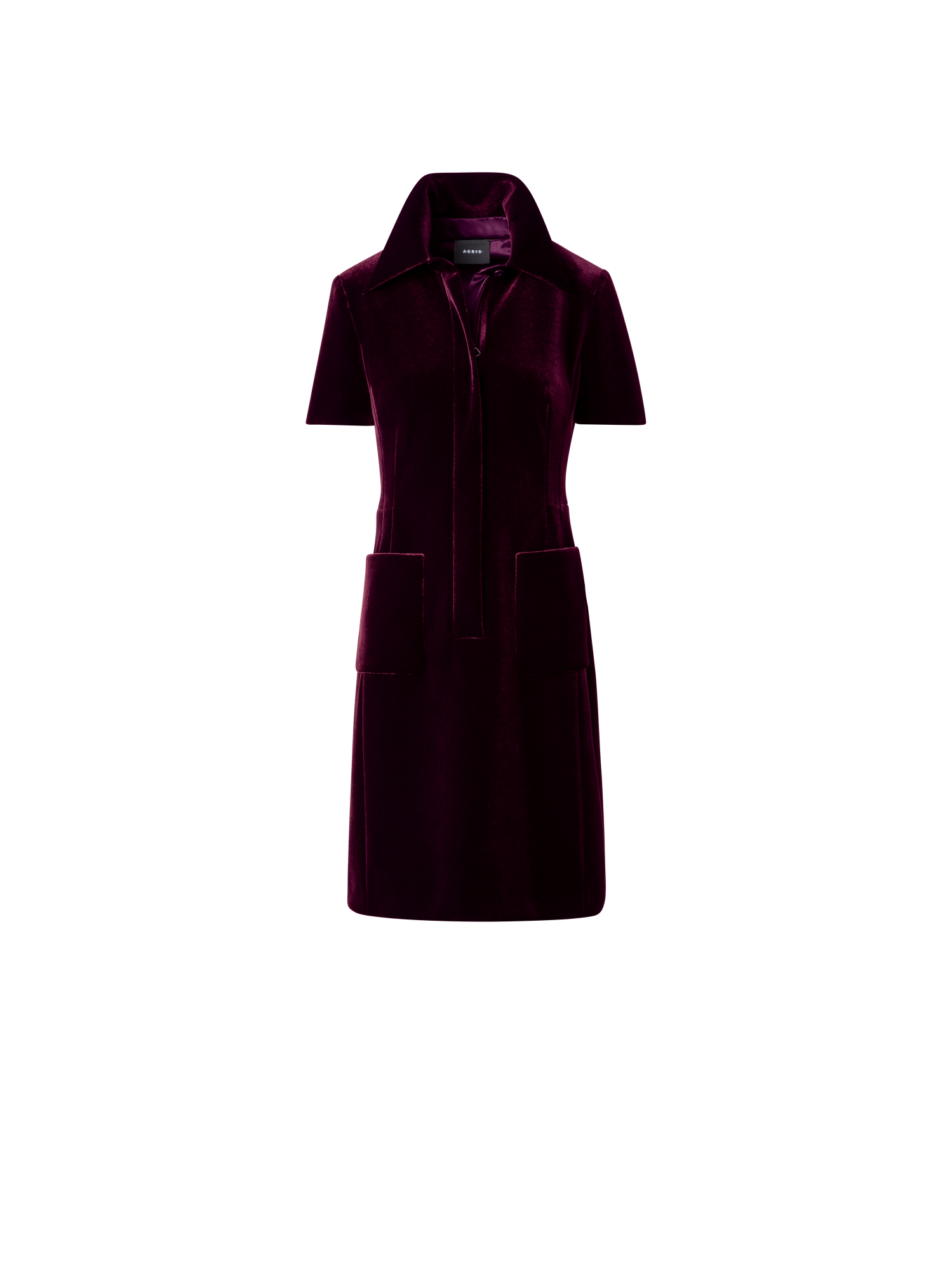 Designer Velvet Neoprene Short Dress - pink