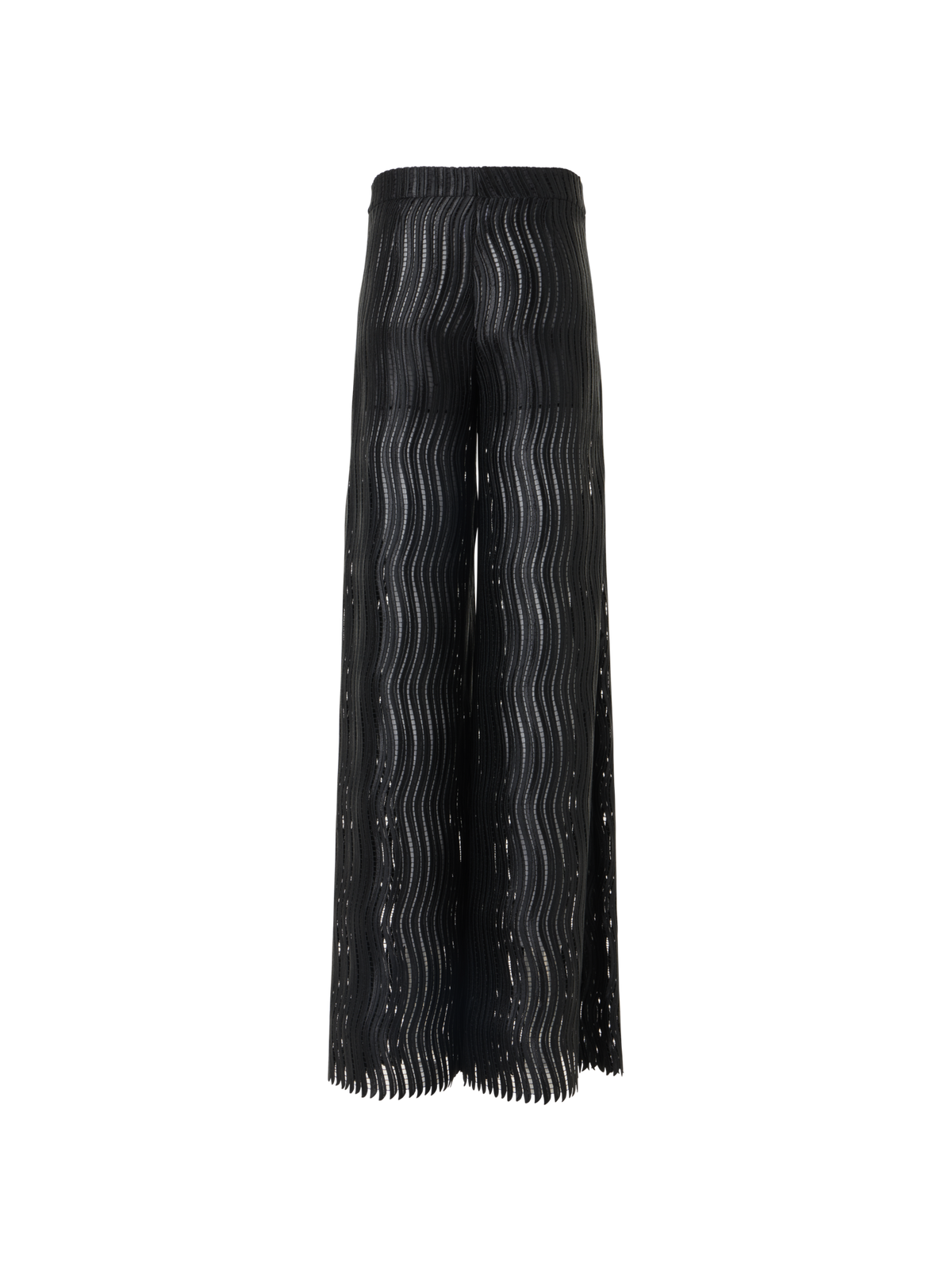 Designer Cassie Wide Pants in Wave Guipure - black