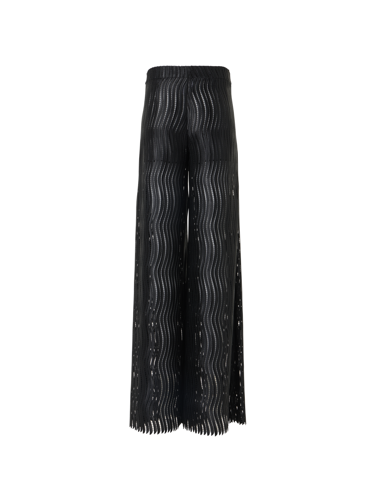 Designer Cassie Wide Pants in Wave Guipure - black