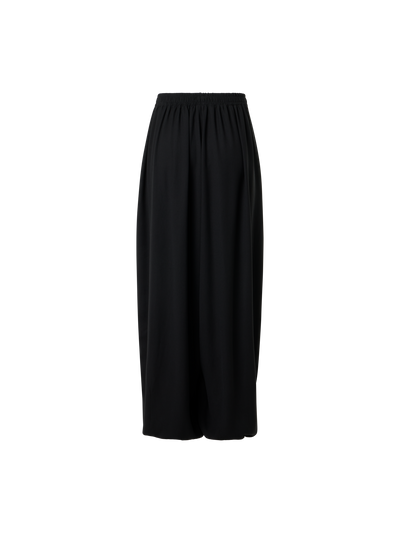 Designer Fresia Wide Leg Viscose Pants with Elastic Cuffs - beige