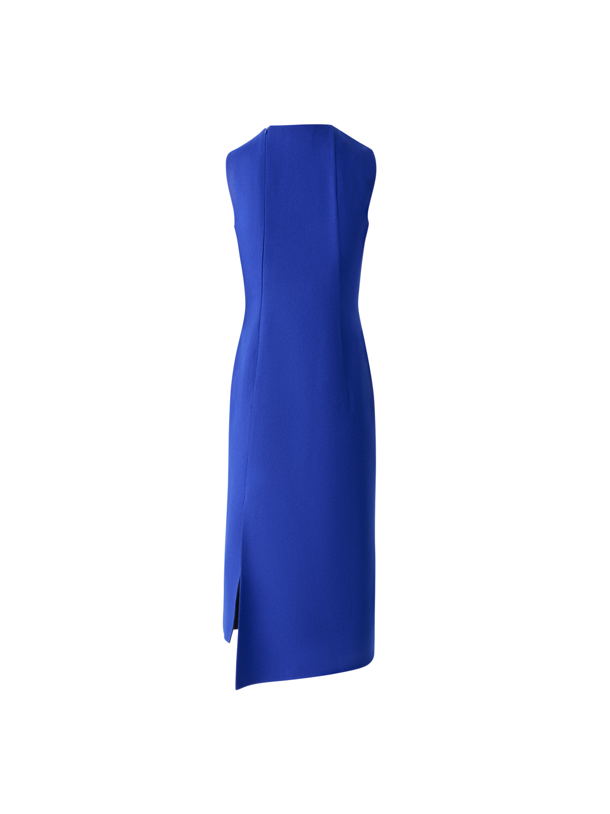 Designer Asymmetrical Wool Double-Face Midi Dress - blue
