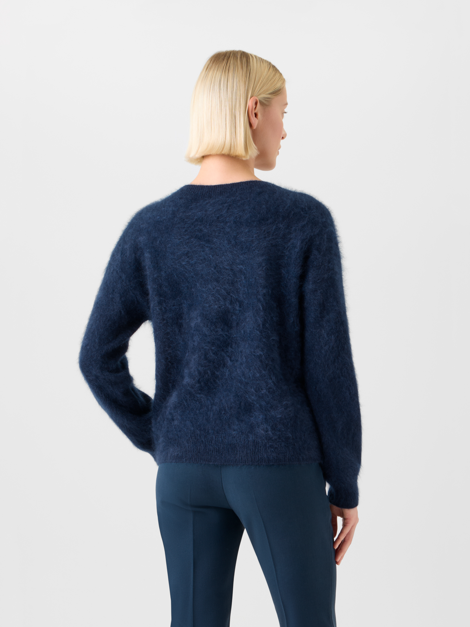 Designer Cloud Cashmere Knit Sweater - neutral - navy - blue 
