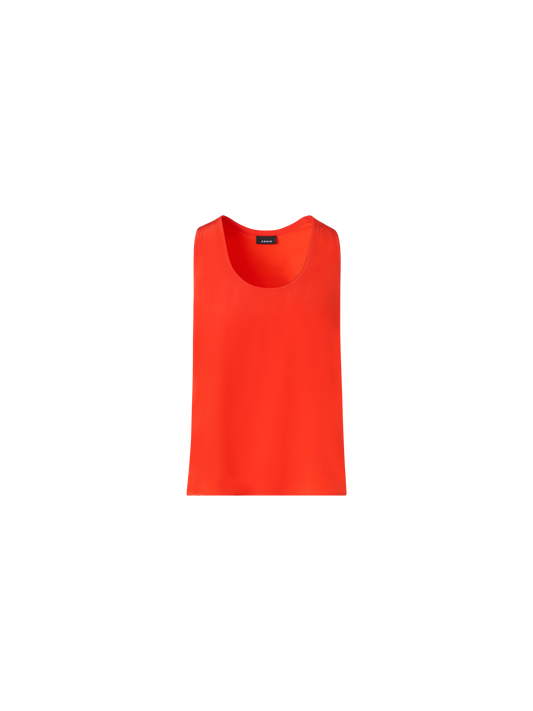 Designer Silk Georgette Tank Top - red