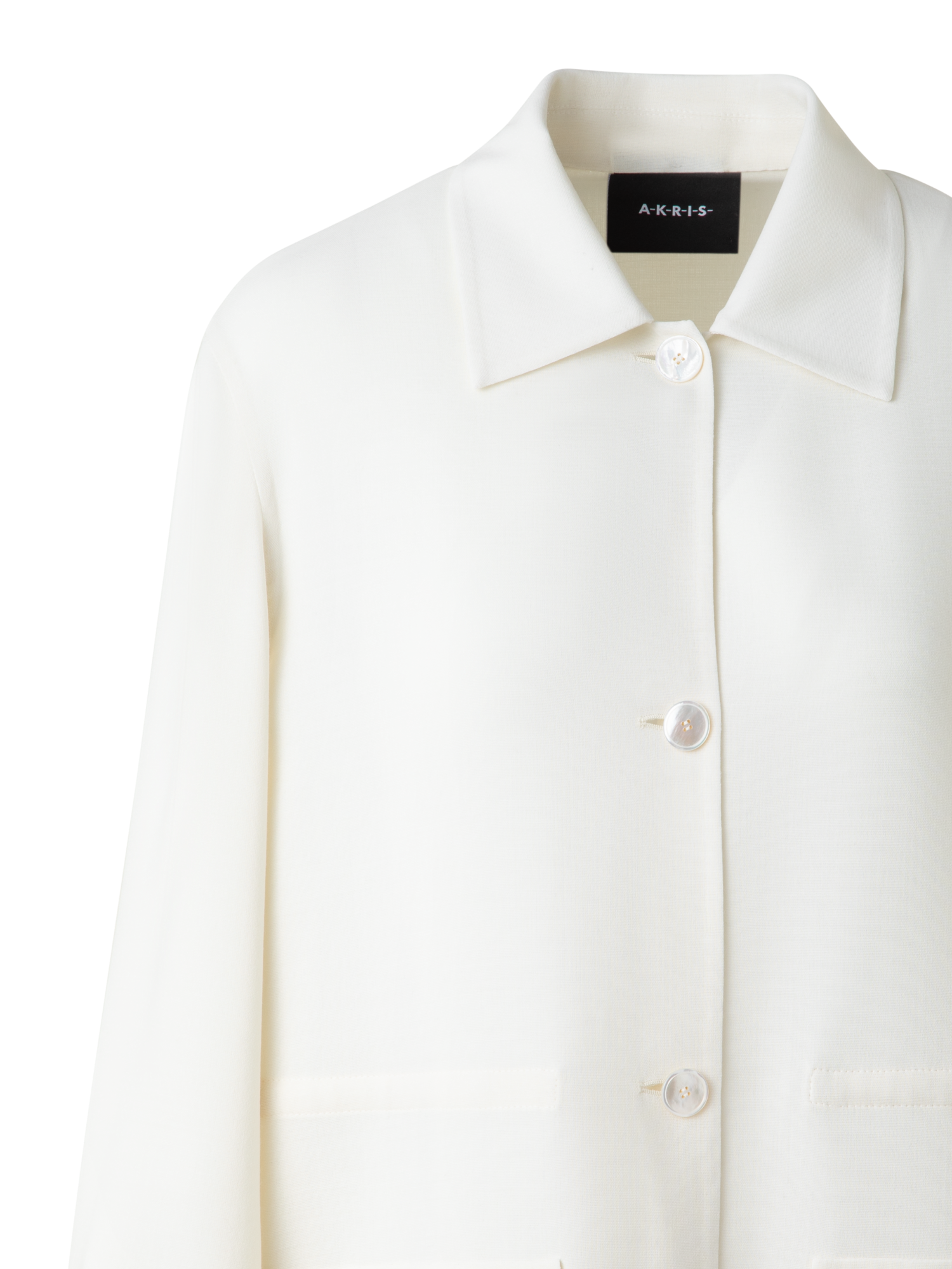 Designer Oversize Shirt Jacket in Wool Double-Face - neutral - ecru - white