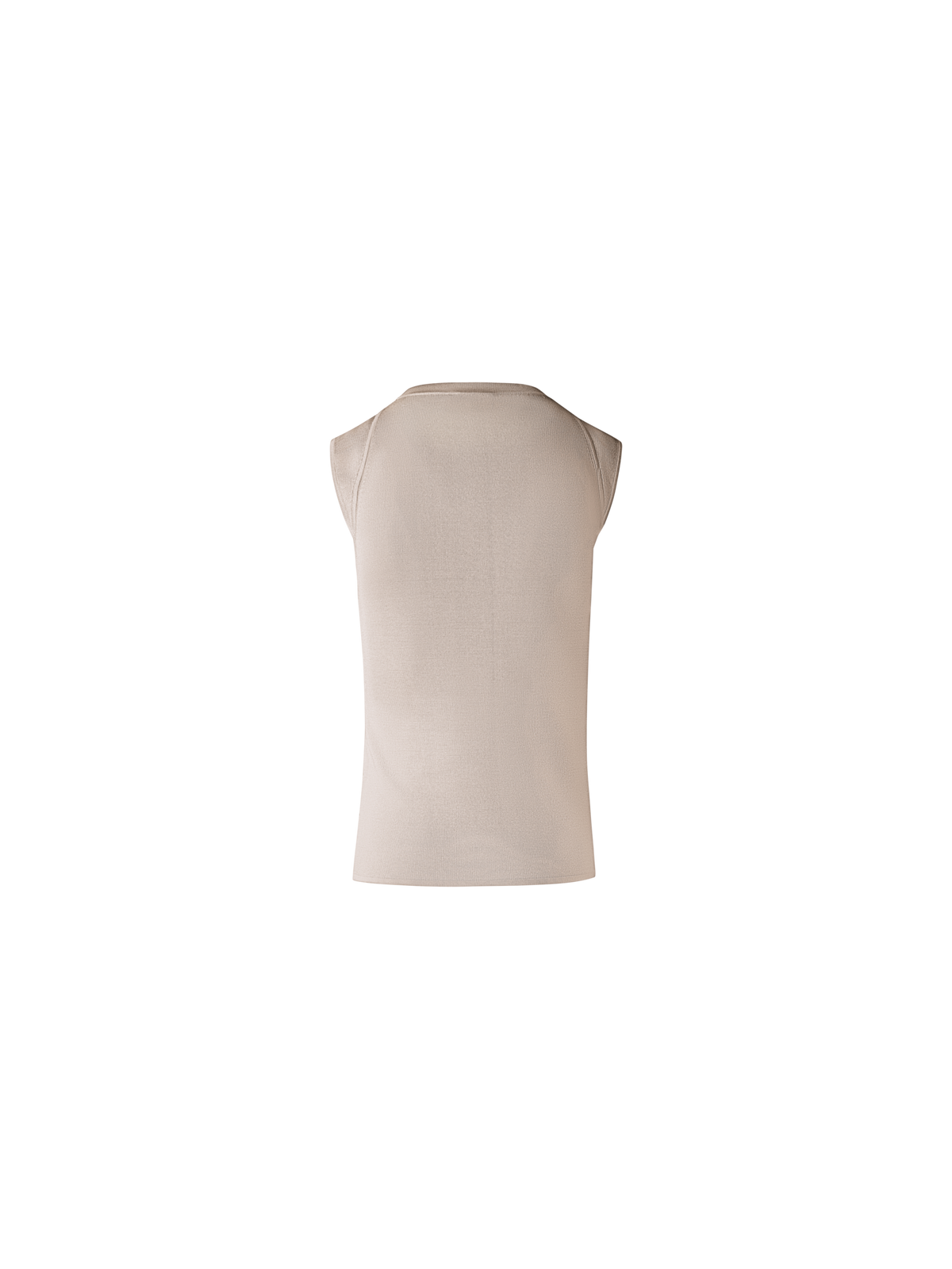 Designer Sleeveless Stretch-Silk Knit Top - beige - ecru
