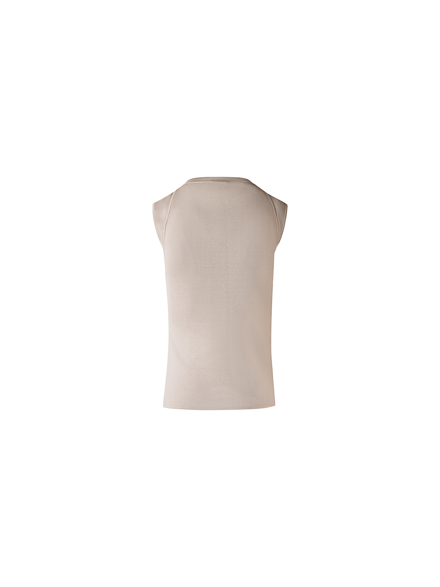 Designer Sleeveless Stretch-Silk Knit Top - beige - ecru