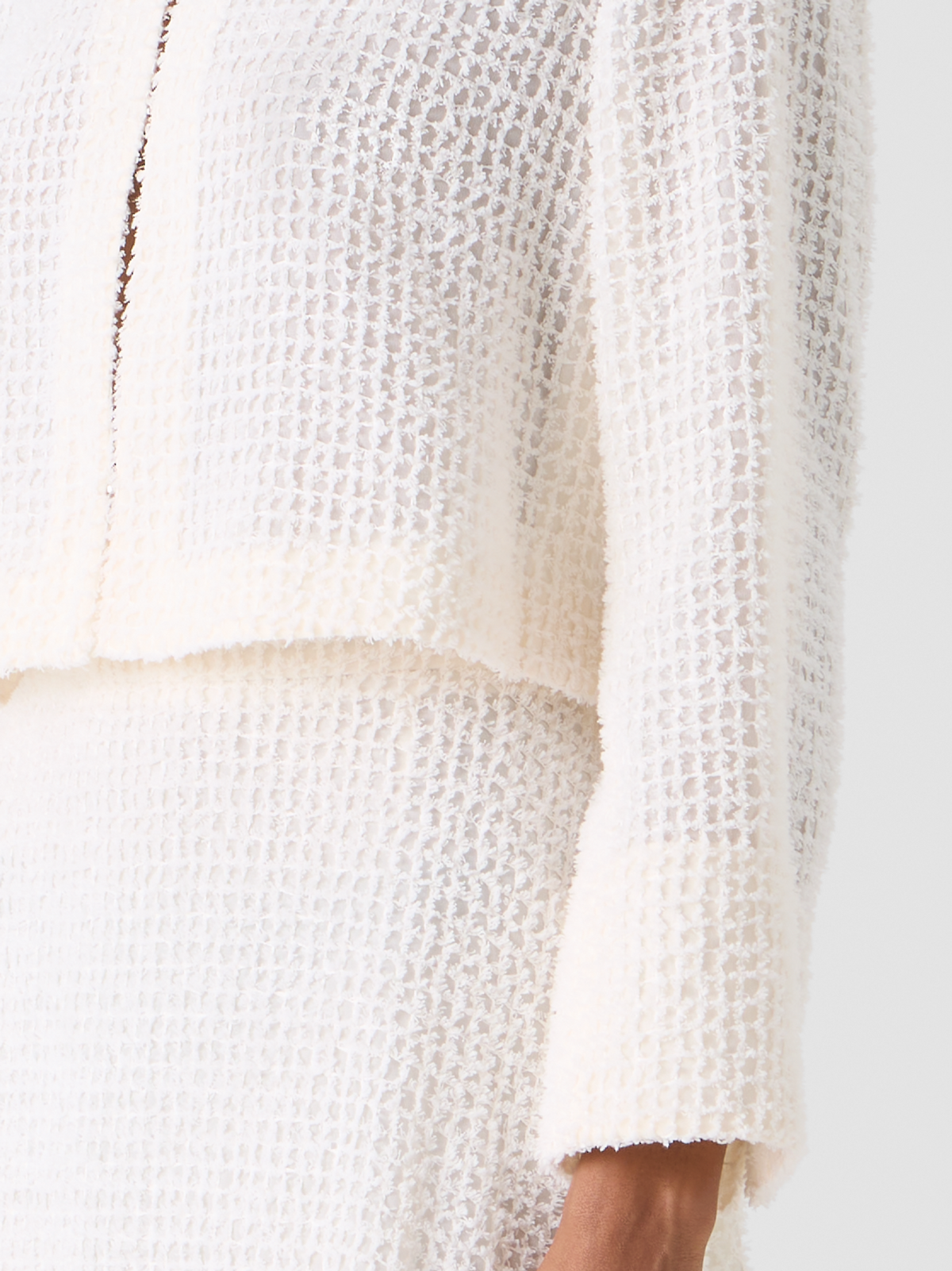 Designer Hockney Cropped Fringed Bolero Jacket - ecru #editorial