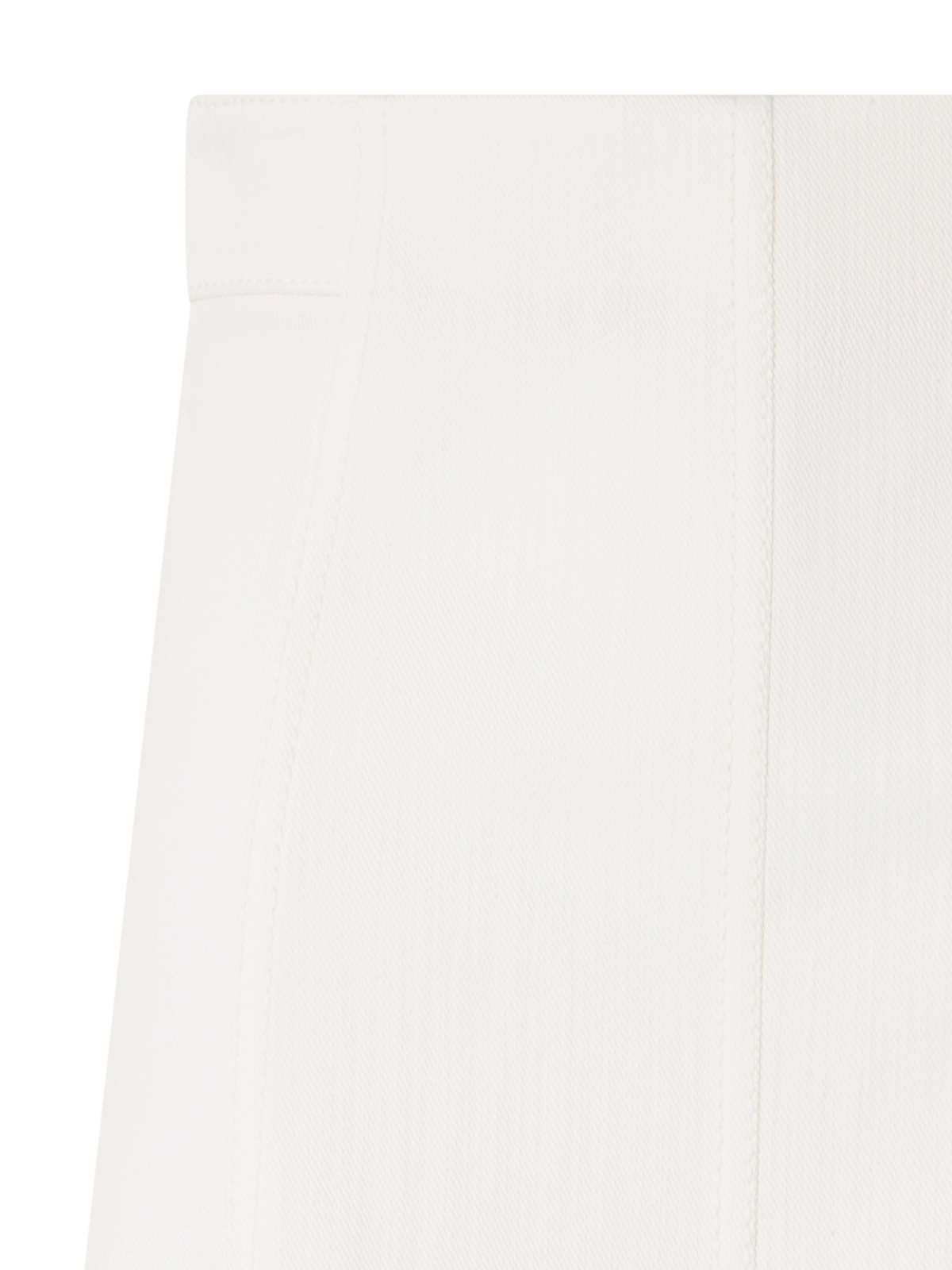 Designer Flared Cotton-Stretch Denim Midi Skirt - white