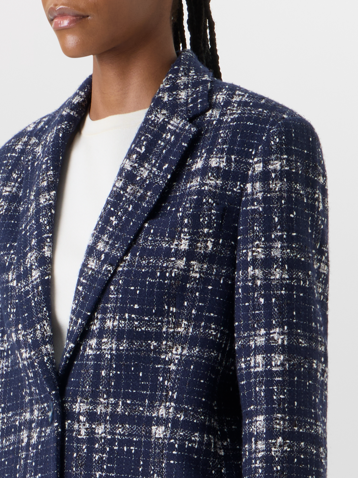 Designer Kora Jacket in Wool-Viscose Tweed - blue #editorial