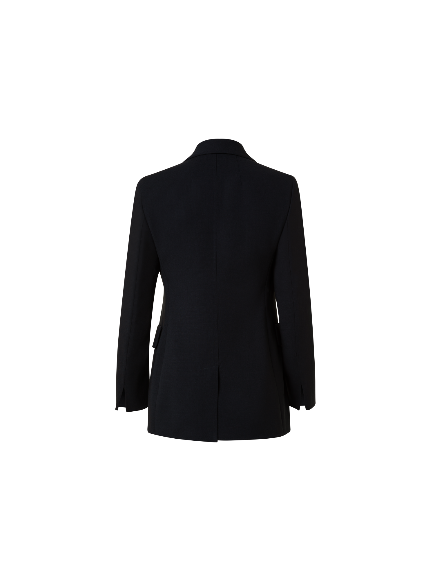 Designer Long Jacket in Wool Double-Face - black