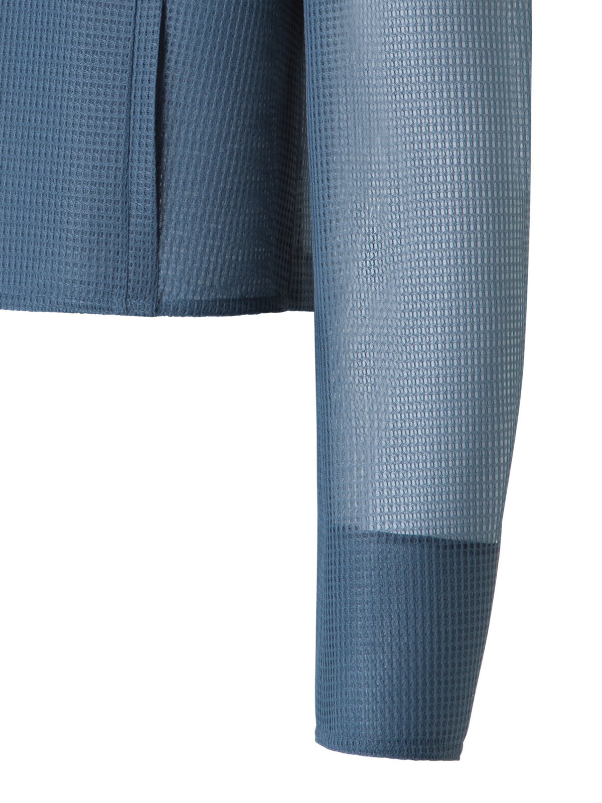 Designer Cropped Jacket in Sheer Techno Grid - blue