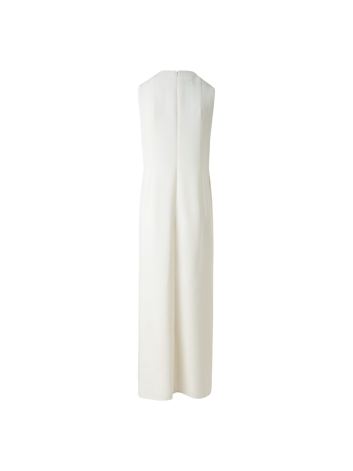 Designer Straight Midi Dress in Wool Double-Face - ecru - white