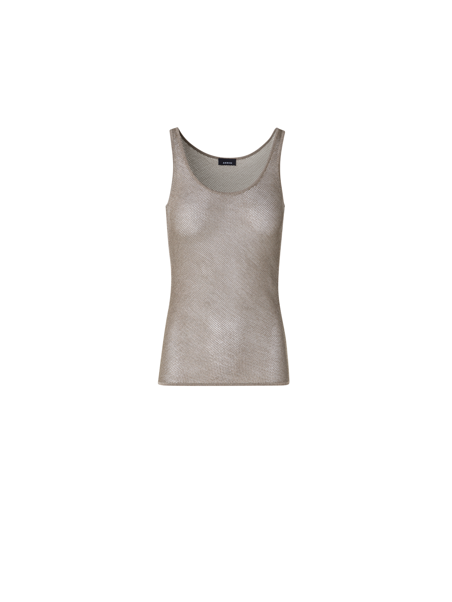 Designer Sheer Silk Mesh Knit Tank - gold