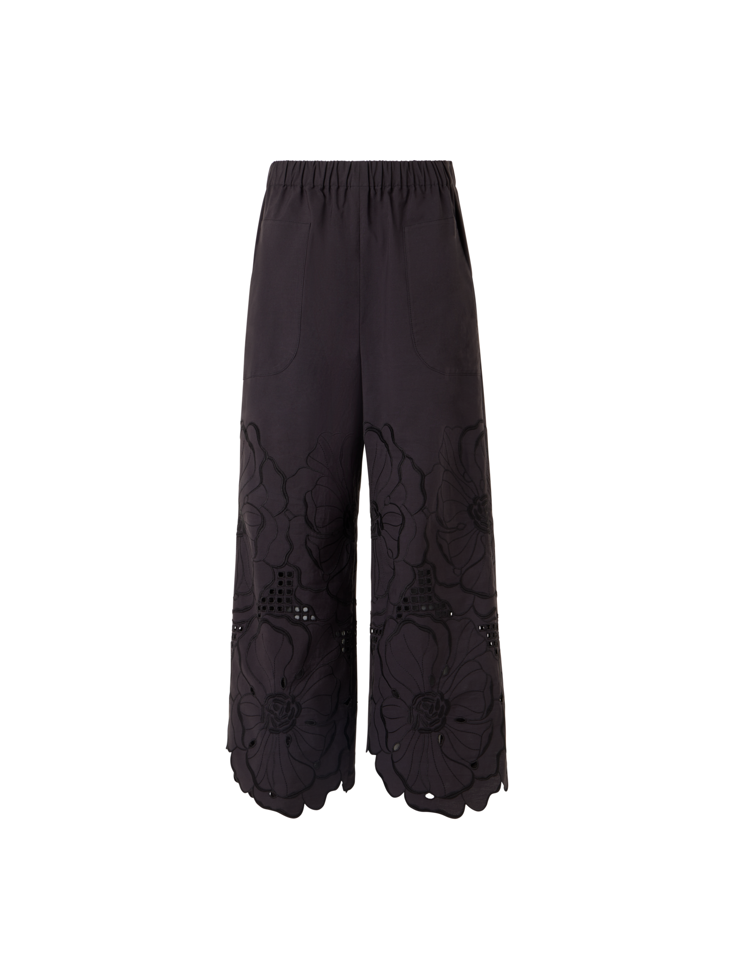 Designer Frey Wide-Leg Pants in Cotton Poplin - brown