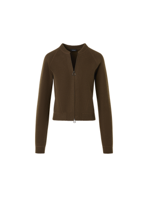 Designer Short Cashmere Piqué Cardigan