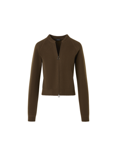 Designer Short Cashmere Piqué Cardigan