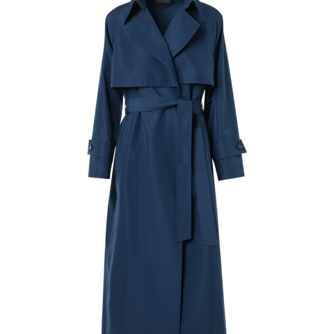 Silk Poplin Oversized Trench Coat