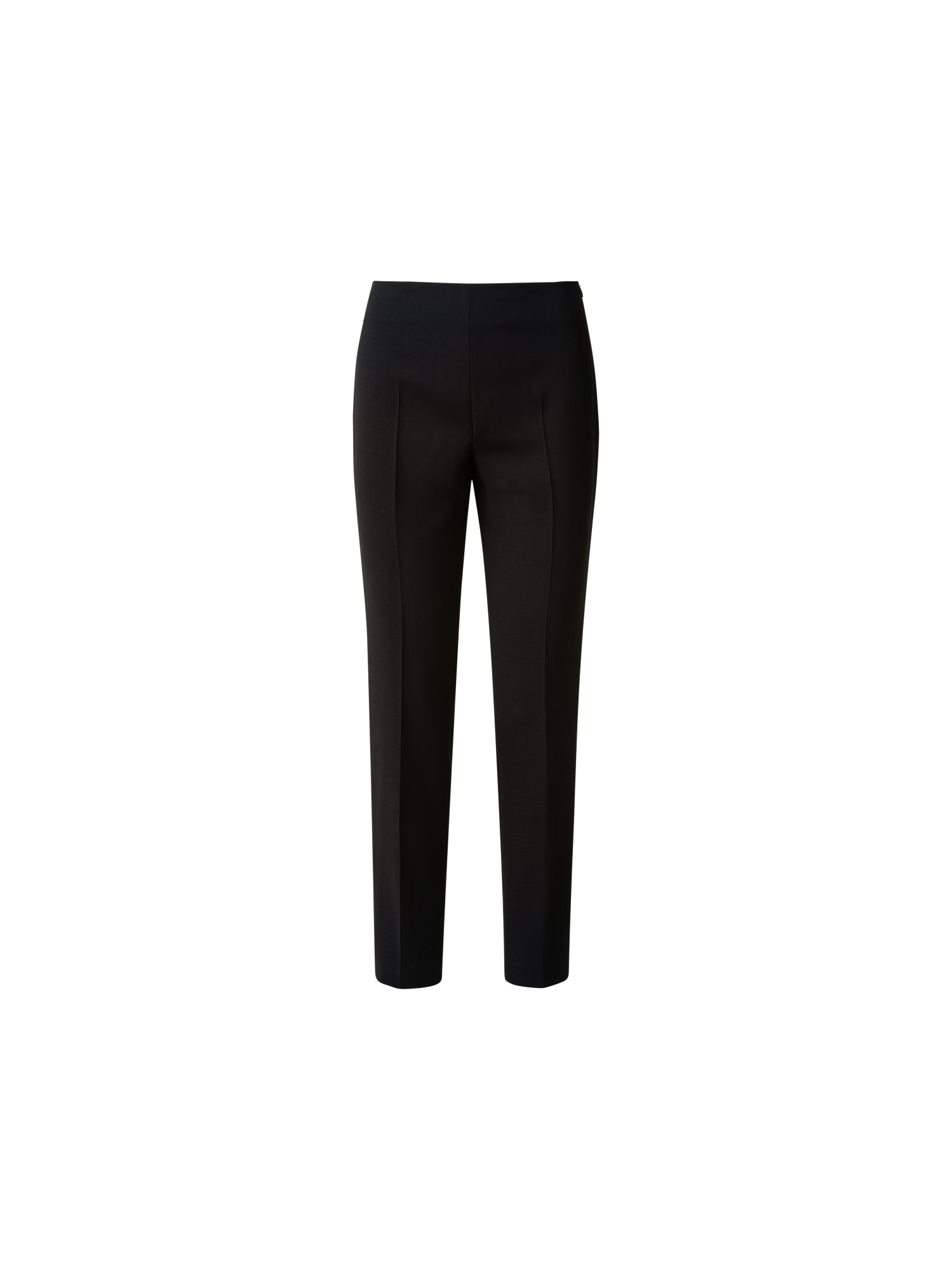 Designer Slim Wool Double-Face Pants - neutral - black