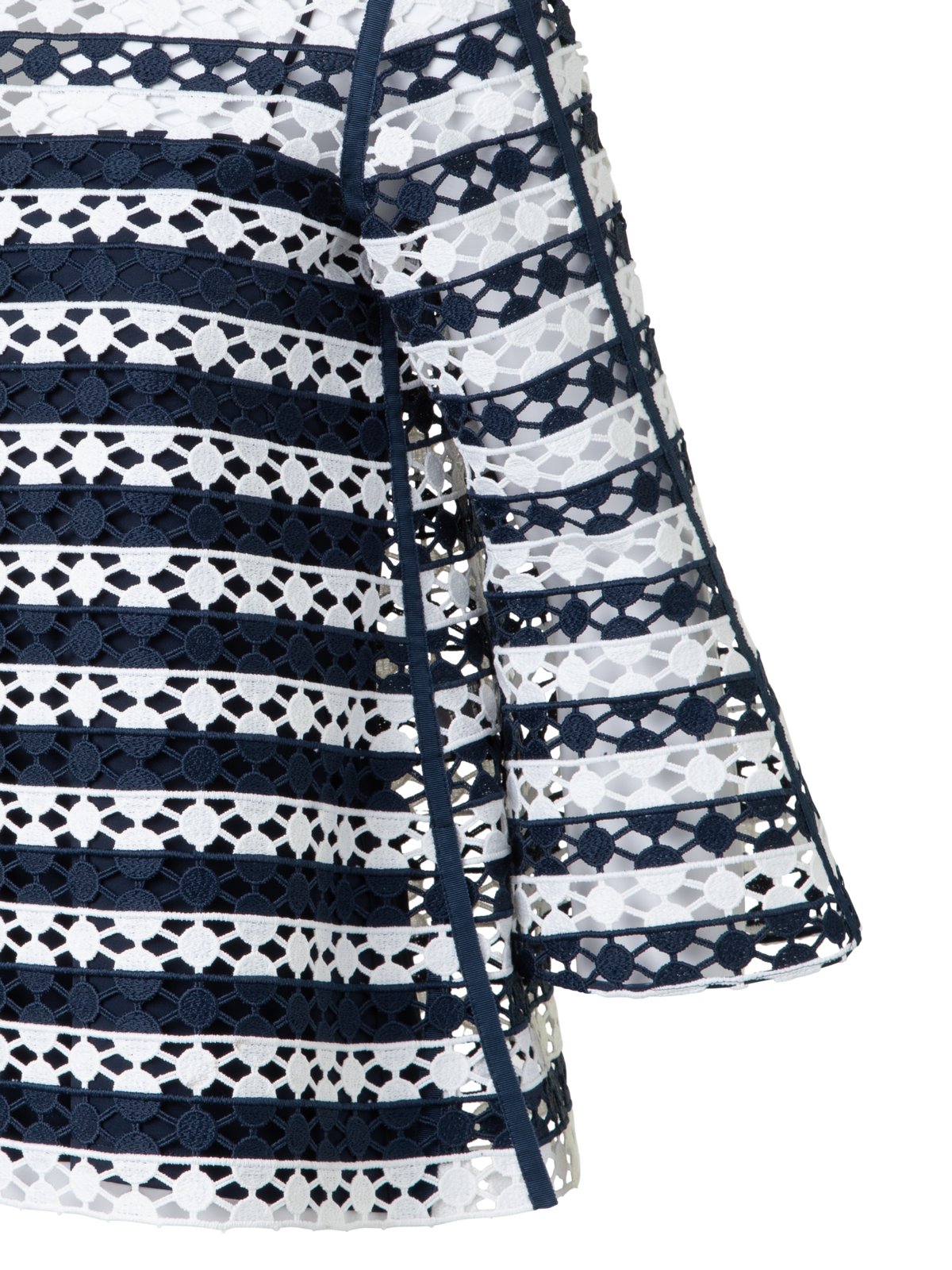 Designer Top in Stripe Embroidery - navy - multicolor - ecru - white