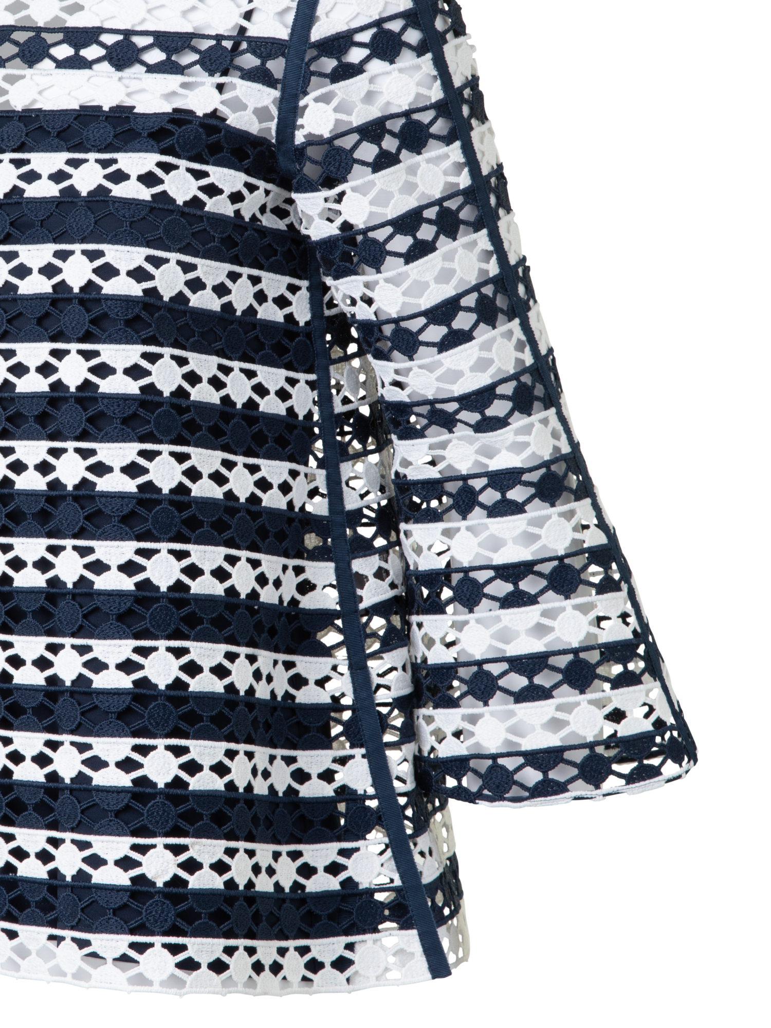 Designer Top in Stripe Embroidery - navy - multicolor - ecru - white