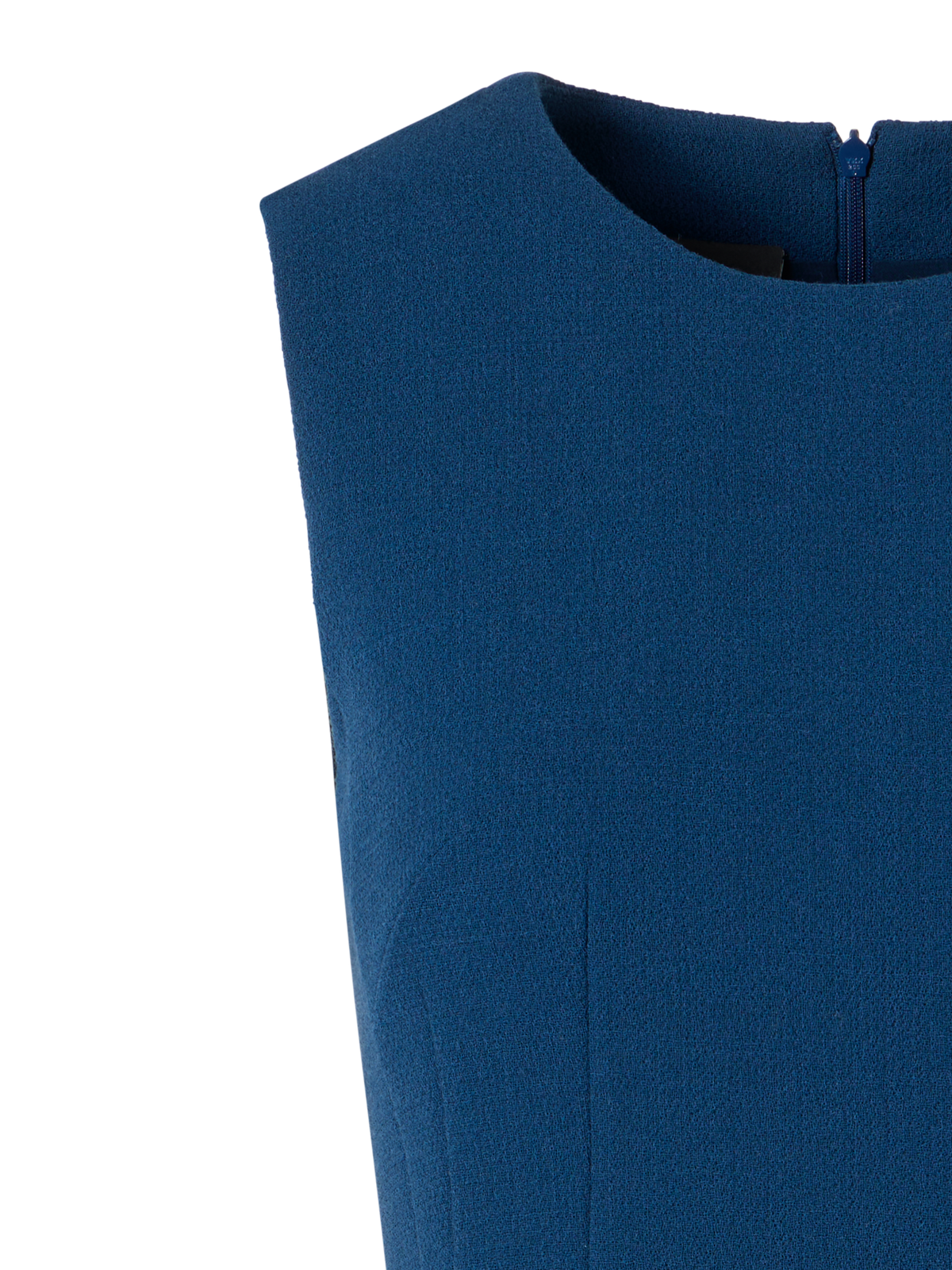 Designer Sleeveless Wool-Crêpe Double-Face Sheath Dress - blue