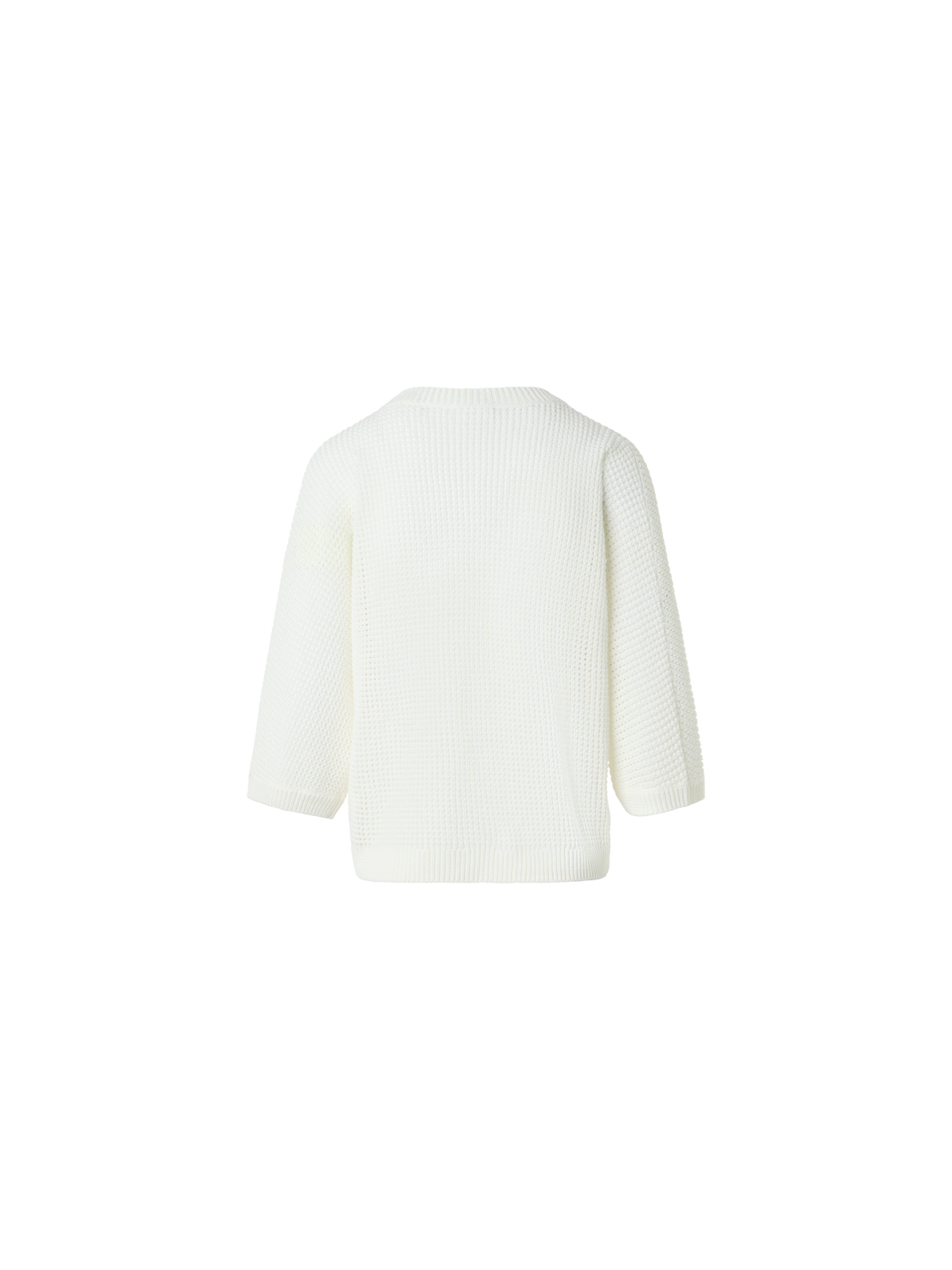 Designer Relaxed Linen-Cotton Boxy Knit Sweater - white