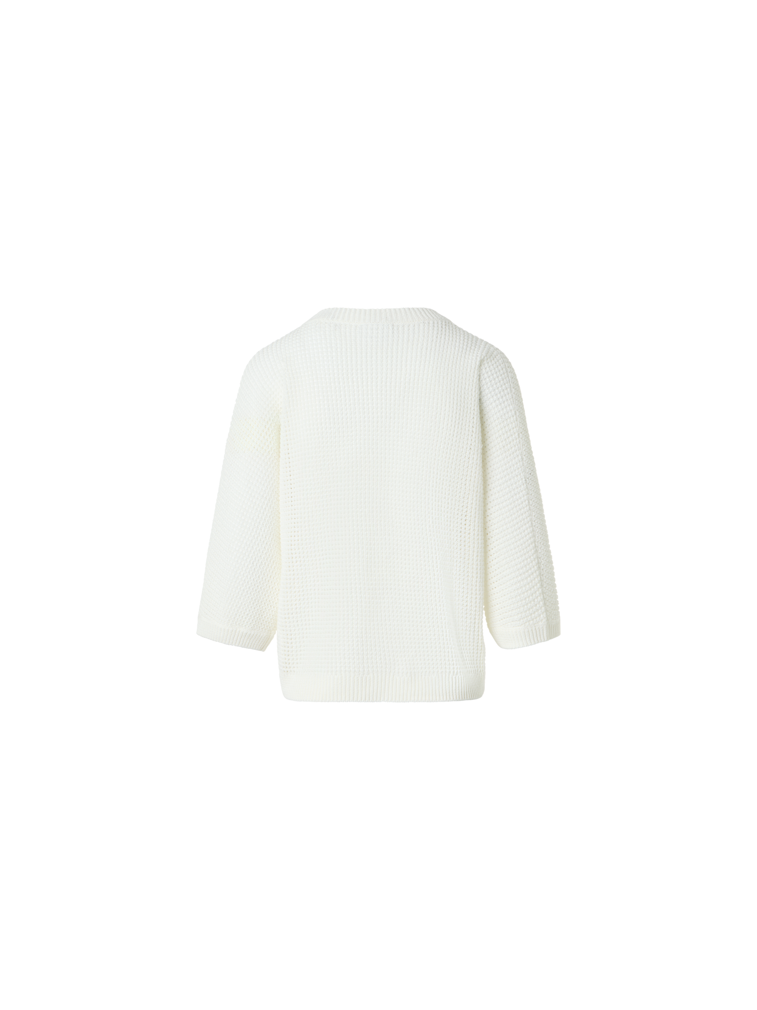 Designer Relaxed Linen-Cotton Boxy Knit Sweater - white