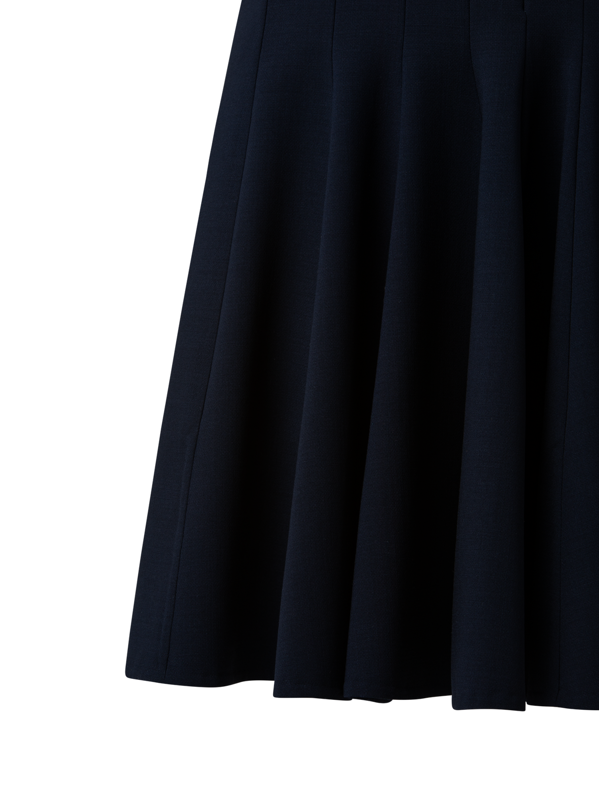 Designer Wool Double-Face Dress with Skaters Pleats - navy - blue