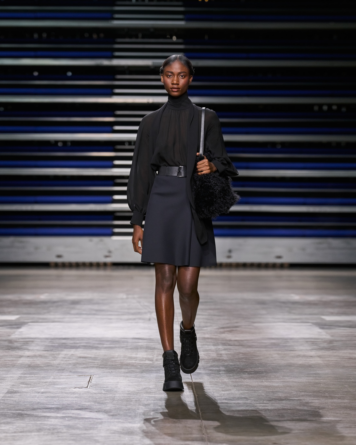 Designer Techno Neoprene Skirt - black #editorial