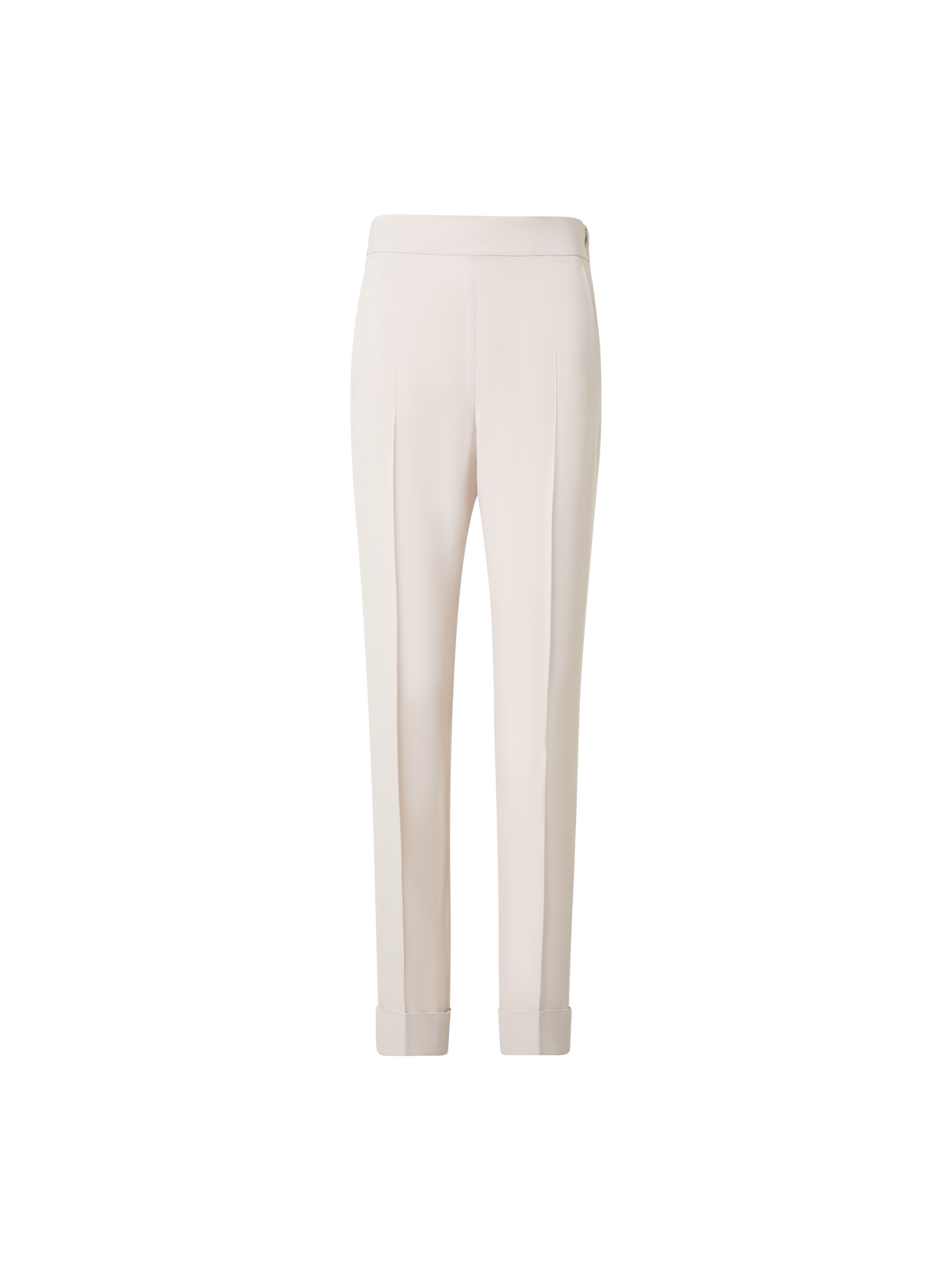Designer Tapered Ankle Length Pants with Elastic Waist - neutral - ecru - beige - white