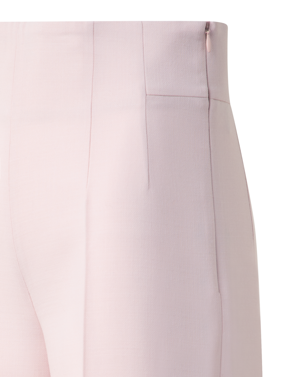 Designer Wide Straight Wool Double-Face Pants - pastel - pink