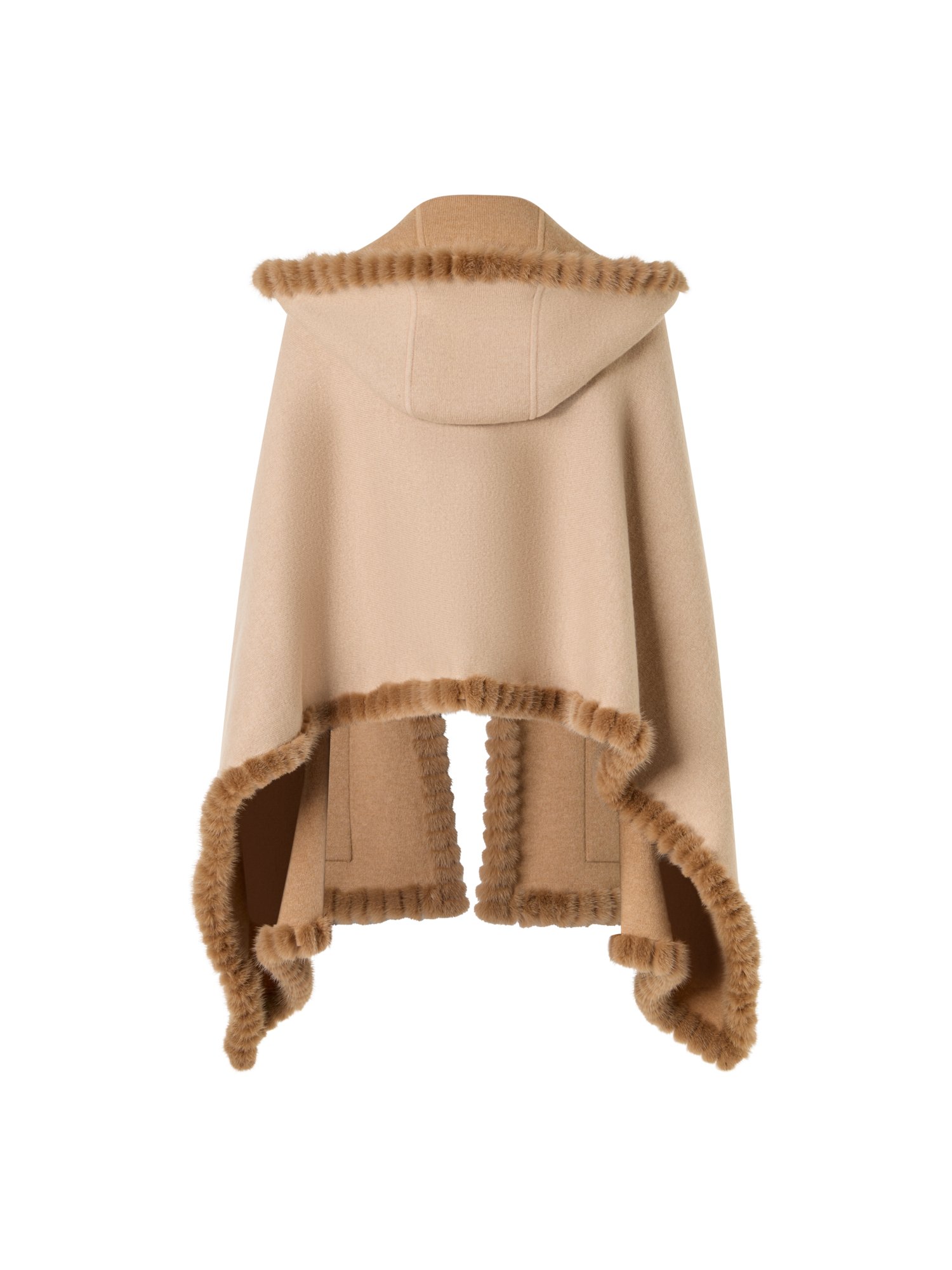 Designer Cashmere Double-Face Knit CardiganCape - beige