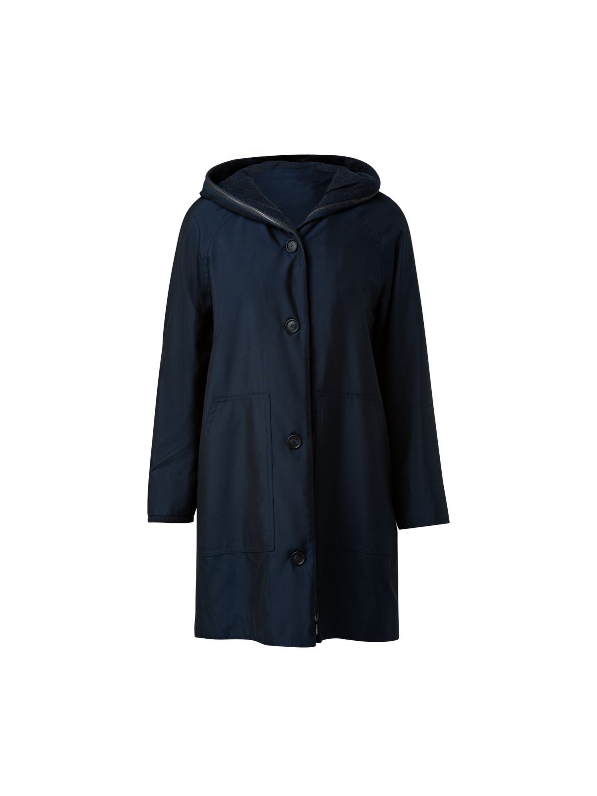 Designer Reversible Parka from Cashmere and Silk  - navy - blue