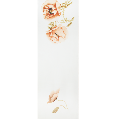 Cashmere Silk Scarf with Placed Anemone Print