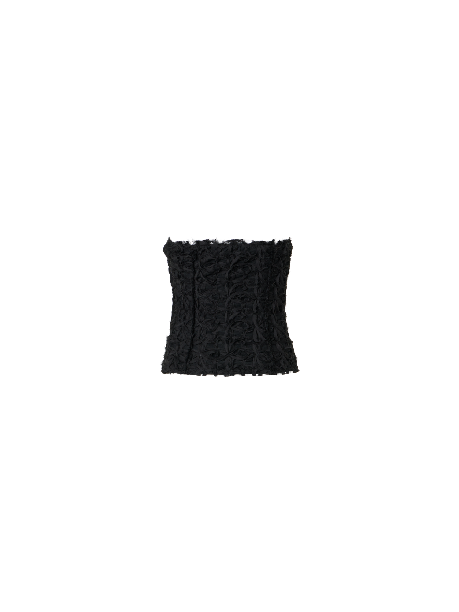 Designer 3D Scribble Embroidered Bustier Top - black
