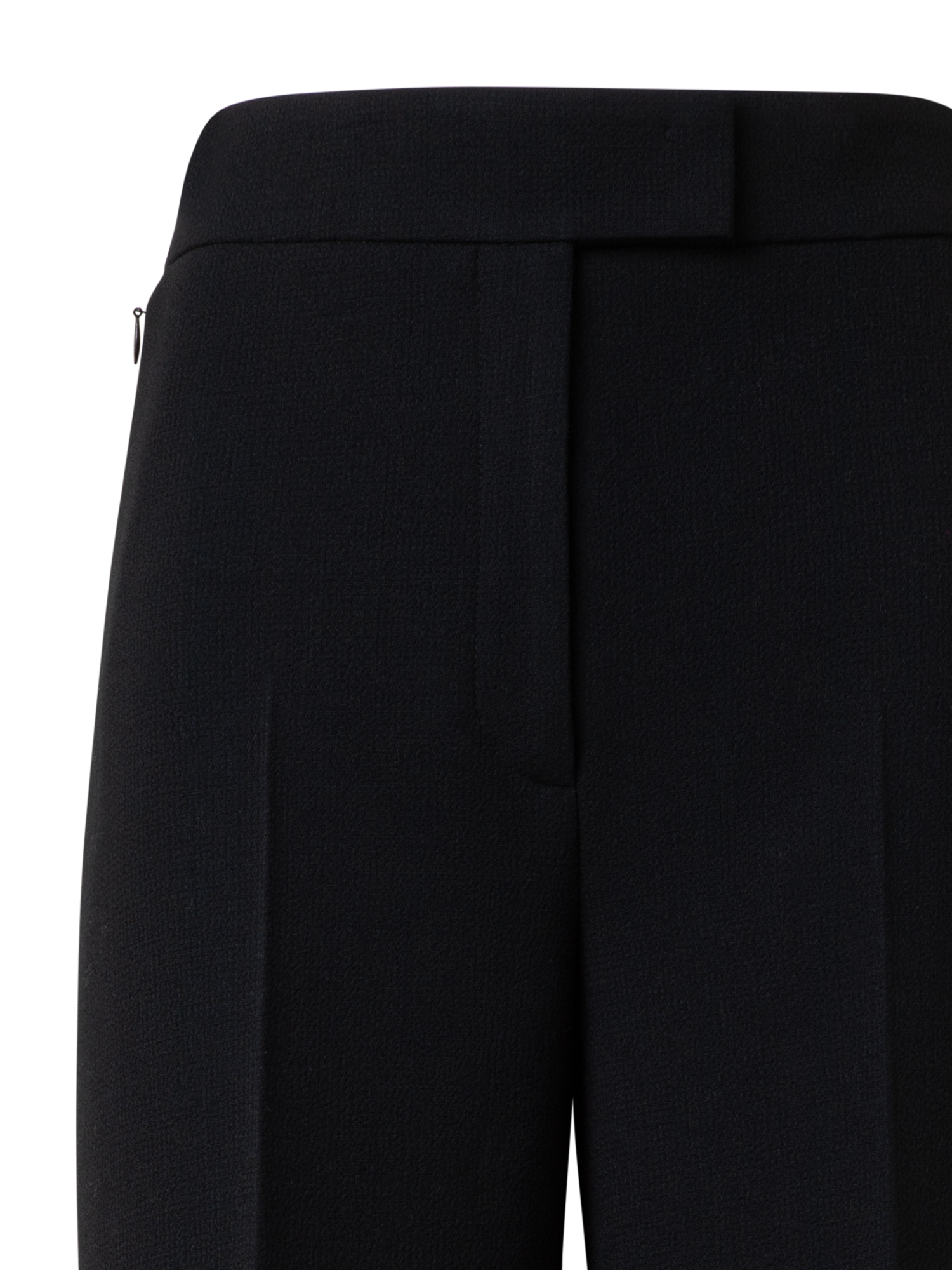 Designer Wide Wool Double-Face Pants - black