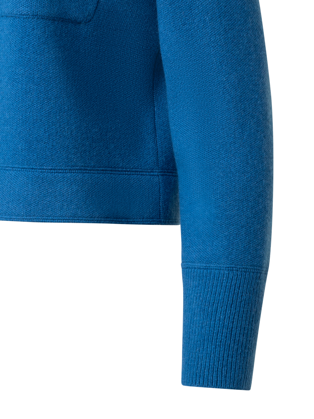 Designer Short Cashmere Knit Jacket - blue